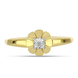 Inel din Argint 925 Placat cu Aur ( 3.14 grame ) cu Diamant Alb 0.01 Carate