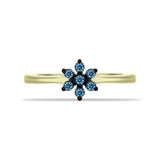Inel din Argint 925 Placat cu Aur ( 2.12 grame ) cu Diamant Albastru 0.18 Carate