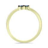 Inel din Argint 925 Placat cu Aur ( 2.12 grame ) cu Diamant Albastru 0.18 Carate