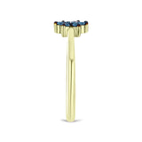 Inel din Argint 925 Placat cu Aur ( 2.12 grame ) cu Diamant Albastru 0.18 Carate