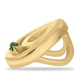 Pandantiv din Argint 925 Placat cu Aur ( 0.61 grame ) cu Diamant Verde 0.01 Carate