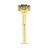 Inel din Argint 925 Placat cu Aur ( 2.29 grame ) cu Diamant Albastru 0.18 Carate