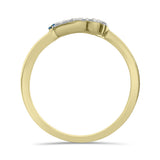 Inel din Argint 925 Placat cu Aur ( 2.52 grame ) cu Diamant Albastru și Diamant Alb 0.2 Carate