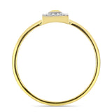 Inel din Argint 925 Placat cu Aur ( 2.08 grame ) cu Diamant Galben și Zircon Alb Natural 0.22 Carate