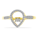 Inel din Argint 925 Placat cu Aur ( 2.59 grame ) cu Diamant Alb și Zircon Alb 0.5 Carate