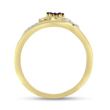 Inel din Argint 925 Placat cu Aur ( 2.78 grame ) cu Diamant Albastru și Zircon Alb 0.1 Carate