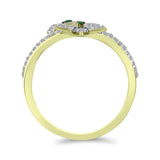 Inel din Argint 925 Placat cu Aur ( 3.37 grame ) cu Diamant Verde și Zircon Alb 1.19 Carate