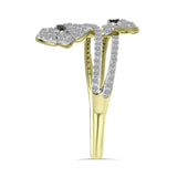 Inel din Argint 925 Placat cu Aur ( 3.37 grame ) cu Diamant Verde și Zircon Alb 1.19 Carate