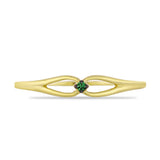 Inel din Argint 925 Placat cu Aur ( 1.43 grame ) cu Diamant Verde 0.02 Carate
