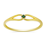 Inel din Argint 925 Placat cu Aur ( 1.43 grame ) cu Diamant Verde 0.02 Carate