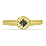 Inel din Argint 925 Placat cu Aur ( 2.09 grame ) cu Diamant Verde 0.01 Carate
