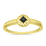 Inel din Argint 925 Placat cu Aur ( 2.09 grame ) cu Diamant Verde 0.01 Carate