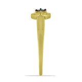 Inel din Argint 925 Placat cu Aur ( 2.09 grame ) cu Diamant Verde 0.01 Carate