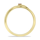 Inel din Argint 925 Placat cu Aur ( 1.55 grame ) cu Diamant Roșu 0.01 Carate