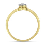 Inel din Argint 925 Placat cu Aur ( 1.5 grame ) cu Diamant Alb 0.09 Carate