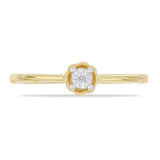 Inel din Argint 925 Placat cu Aur ( 1.32 grame ) cu Diamant Alb 0.01 Carate