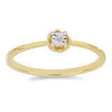 Inel din Argint 925 Placat cu Aur ( 1.32 grame ) cu Diamant Alb 0.01 Carate