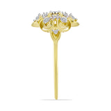Inel din Argint 925 Placat cu Aur ( 2.94 grame ) cu Diamant Alb și Zircon Alb 0.47 Carate