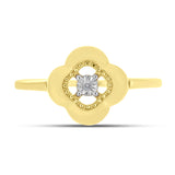 Inel din Argint 925 Placat cu Aur ( 2.5 grame ) cu Diamant Alb 0.01 Carate