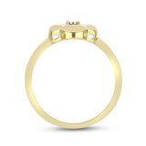 Inel din Argint 925 Placat cu Aur ( 2.5 grame ) cu Diamant Alb 0.01 Carate