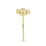 Inel din Argint 925 Placat cu Aur ( 2.5 grame ) cu Diamant Alb 0.01 Carate