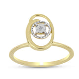 Inel din Argint 925 Placat cu Aur ( 1.94 grame ) cu Diamant Alb 0.01 Carate