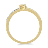 Inel din Argint 925 Placat cu Aur ( 2.81 grame ) cu Diamant Alb și Zircon Alb 0.28 Carate