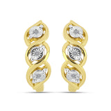 Cercei din Argint 925 Placat cu Aur ( 4.04 grame ) cu Diamant Alb 0.05 Carate