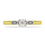 Inel din Argint 925 Placat cu Aur ( 1.72 grame ) cu Diamant Alb 0.03 Carate