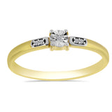 Inel din Argint 925 Placat cu Aur ( 1.72 grame ) cu Diamant Alb 0.03 Carate