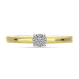 Inel din Argint 925 Placat cu Aur ( 2.26 grame ) cu Diamant Alb 0.06 Carate