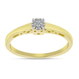 Inel din Argint 925 Placat cu Aur ( 2.26 grame ) cu Diamant Alb 0.06 Carate
