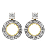 Cercei din Argint 925 Placat cu Aur ( 3.01 grame ) cu Diamant Alb 0.11 Carate