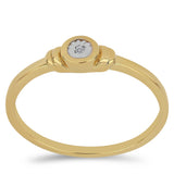 Inel din Argint 925 Placat cu Aur ( 1.9 grame ) cu Diamant Alb 0.01 Carate