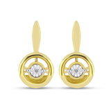 Cercei din Argint 925 Placat cu Aur ( 4.21 grame ) cu Diamant Alb 0.01 Carate