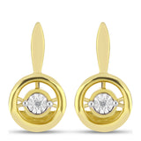 Cercei din Argint 925 Placat cu Aur ( 4.21 grame ) cu Diamant Alb 0.01 Carate