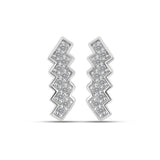 Cercei din Argint 925 Placat cu Aur ( 1.17 grame ) cu Diamant Alb 0.14 Carate