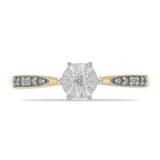 Inel din Argint 925 Placat cu Aur ( 1.8 grame ) cu Diamant Alb și Zircon Alb 0.03 Carate