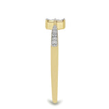 Inel din Argint 925 Placat cu Aur ( 1.8 grame ) cu Diamant Alb și Zircon Alb 0.03 Carate