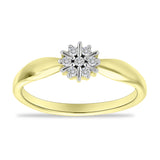 Inel din Argint 925 Placat cu Aur ( 1.92 grame ) cu Diamant Alb 0.09 Carate