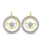 Cercei din Argint 925 Placat cu Aur ( 5.93 grame ) cu Diamant Alb și Zircon Alb 1.03 Carate