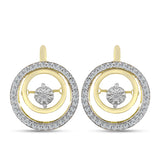 Cercei din Argint 925 Placat cu Aur ( 5.93 grame ) cu Diamant Alb și Zircon Alb 1.03 Carate
