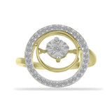 Inel din Argint 925 Placat cu Aur ( 3.59 grame ) cu Diamant Alb și Zircon Alb 0.52 Carate