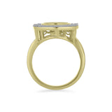 Inel din Argint 925 Placat cu Aur ( 3.59 grame ) cu Diamant Alb și Zircon Alb 0.52 Carate
