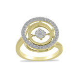 Inel din Argint 925 Placat cu Aur ( 3.59 grame ) cu Diamant Alb și Zircon Alb 0.52 Carate
