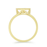 Inel din Argint 925 Placat cu Aur ( 2.77 grame ) cu Diamant Alb și Zircon Alb 0.05 Carate