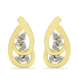 Cercei din Argint 925 Placat cu Aur ( 2.73 grame ) cu Diamant Alb 0.13 Carate