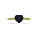 Inel din Argint 925 Placat cu Aur ( 2.46 grame ) cu Diamant Albastru 0.01 Carate