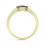 Inel din Argint 925 Placat cu Aur ( 2.46 grame ) cu Diamant Albastru 0.01 Carate