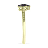 Inel din Argint 925 Placat cu Aur ( 2.46 grame ) cu Diamant Albastru 0.01 Carate